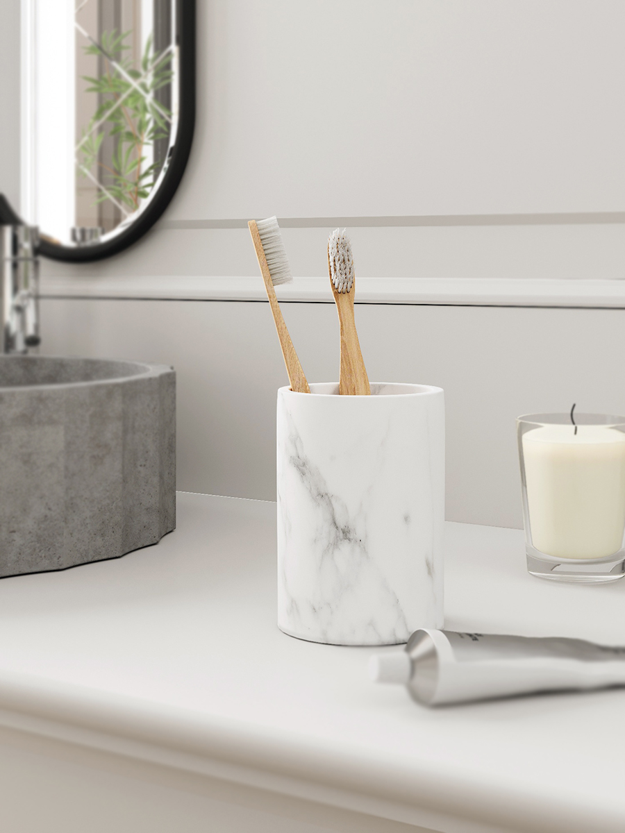 Стакан для зубных щеток Zenfort "Бьянка", полирезина