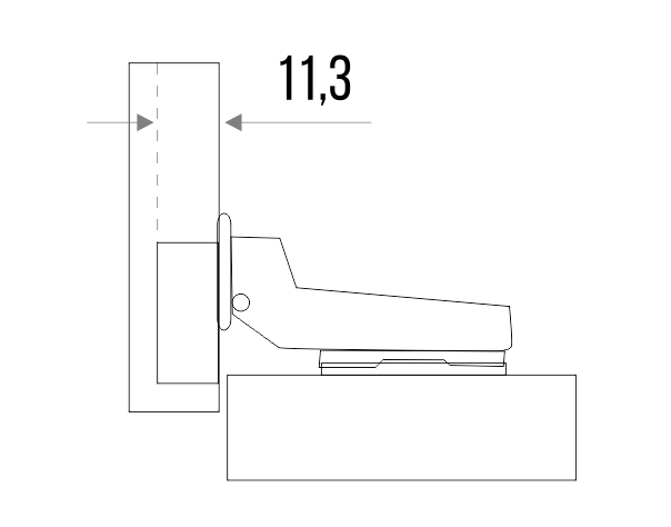 Петля мебельная Trodos полунакладная SLIDE-ON 60гр
