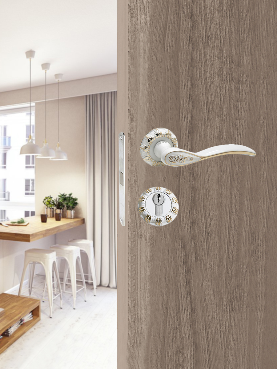 Накладка на цилиндр Trodos "ET" серия 10, белый/золото