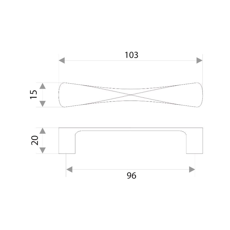 Ручка-скоба мебельная Trodos "ZY-871" 96мм сплав ЦАМ 45гр, хром