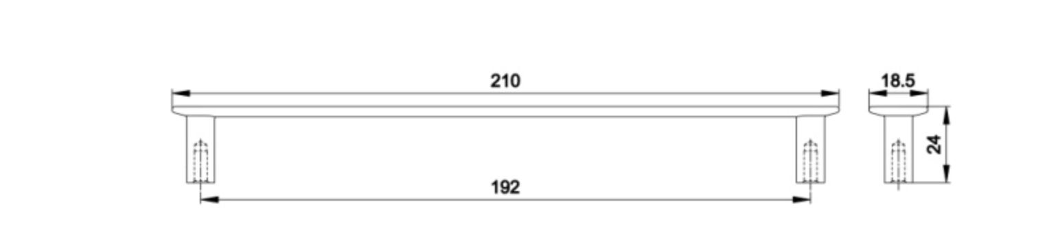 Ручка-скоба мебельная Trodos "DMZ-22650" 192мм сплав ЦАМ 94гр, белый матовый