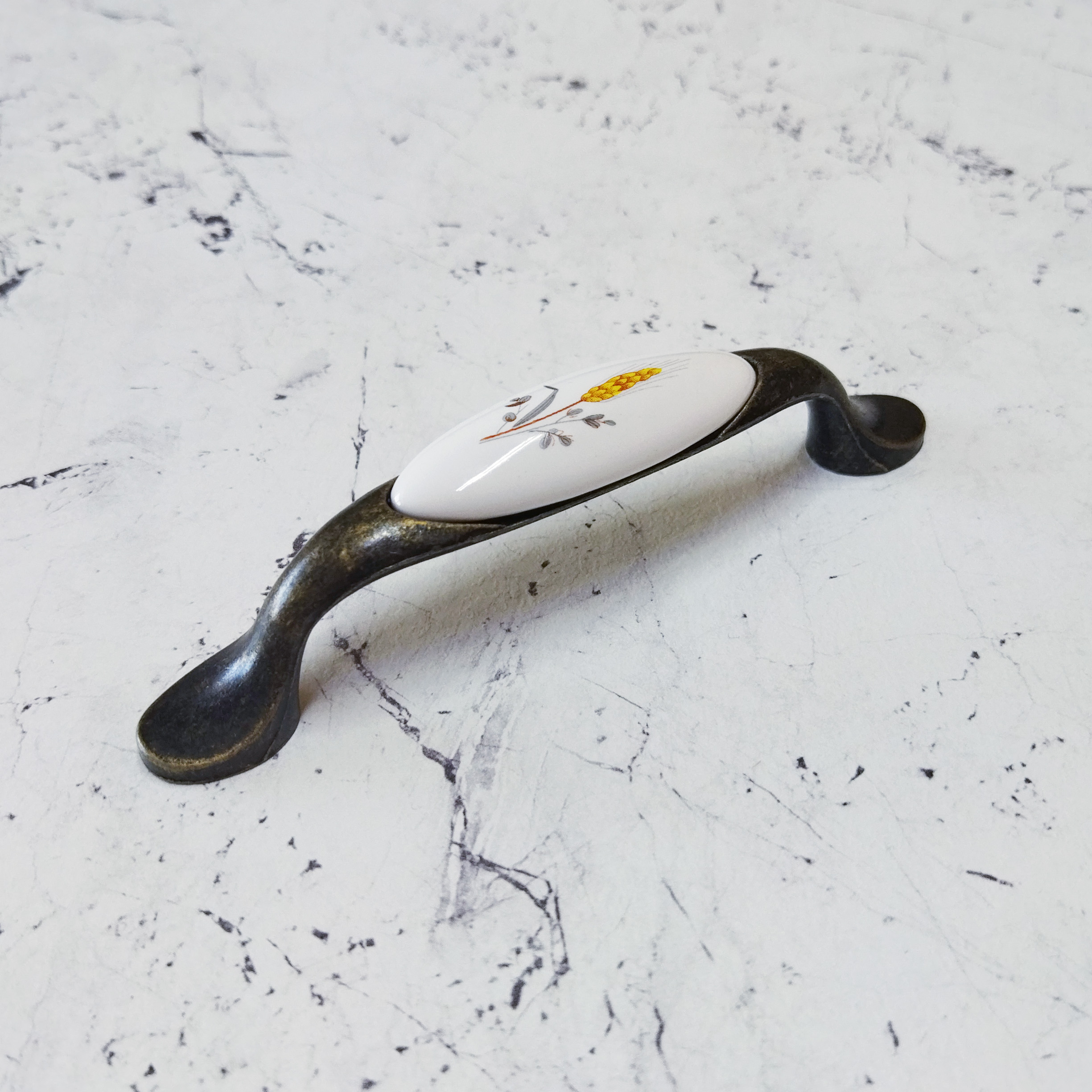 Ручка-скоба мебельная Trodos "ZY-1039" 96мм сплав ЦАМ 52гр, бронза