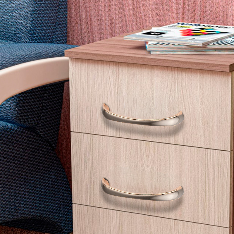 Ручка-скоба мебельная Trodos "ZY-697" 96мм сплав ЦАМ 47гр,  золото/никель