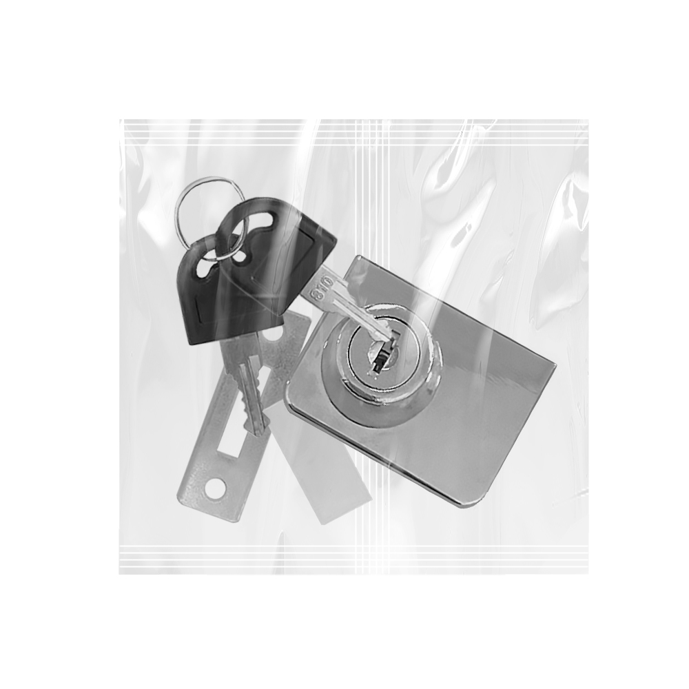 Замок мебельный Trodos "805" для стекла квадратный 2-ой, хром