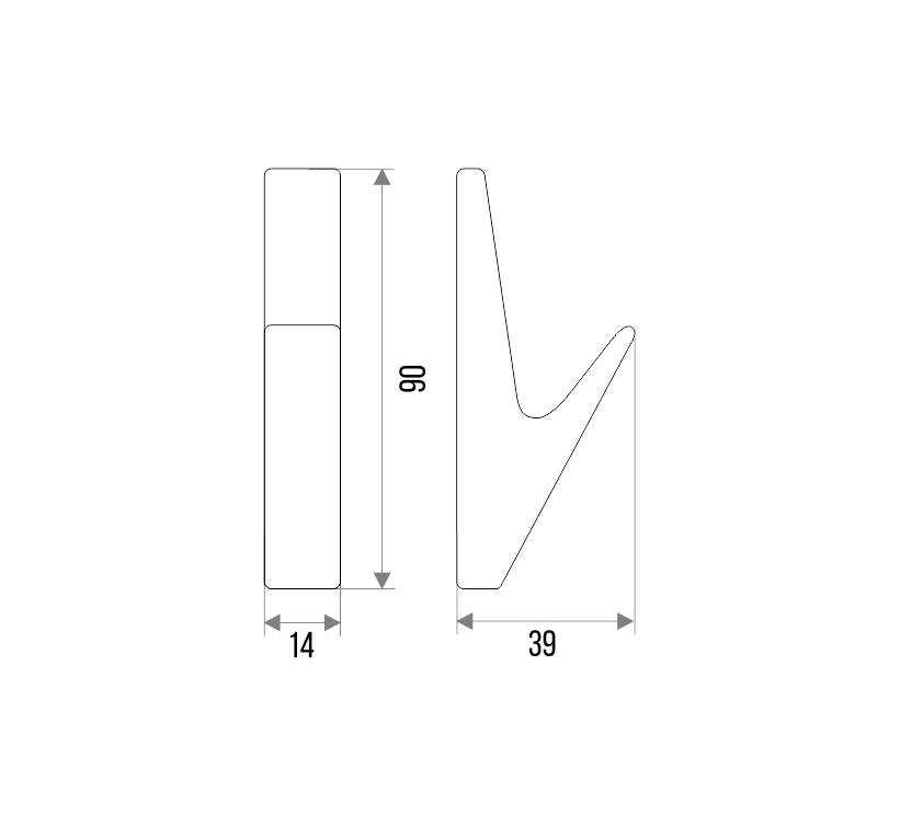 Крючок мебельный Trodos "1641" 1-рожковый, сплав ЦАМ, сатиновое золото матовый, хедер