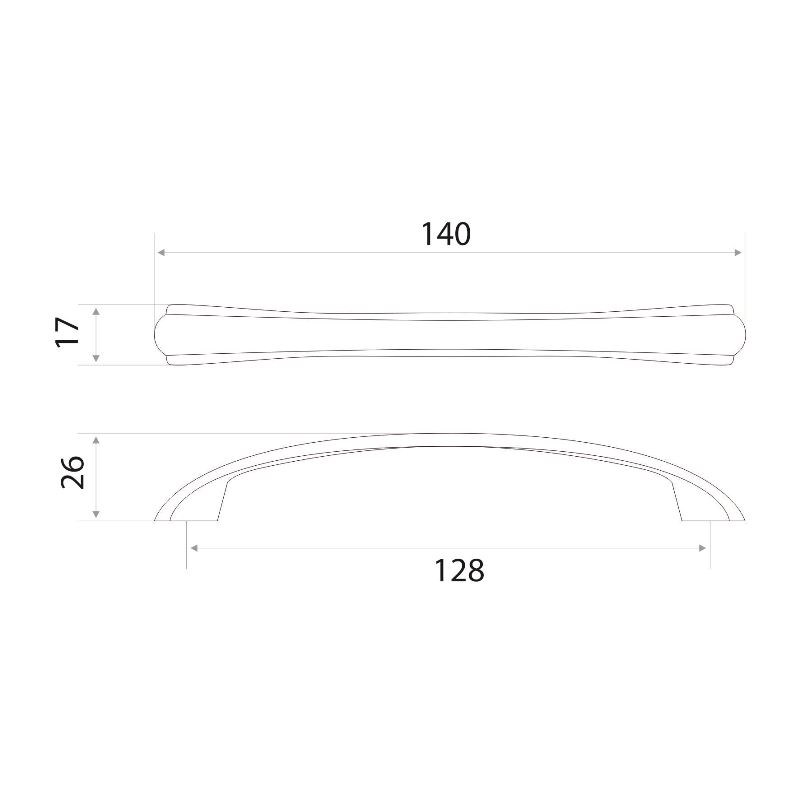 Ручка-скоба мебельная Trodos "ZY-697" 128мм сплав ЦАМ 58гр, золото/никель