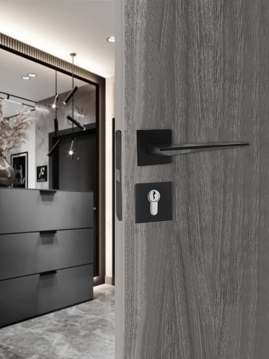 Ручка раздельная Vrata "2176 AL" серия 03 slim, черный