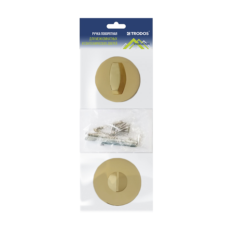 Ручка поворотная Trodos "BK" серия 06 slim, сатиновое золото матовый