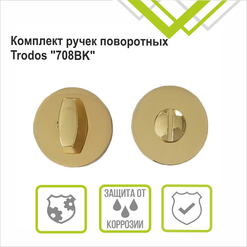 Ручка поворотная Trodos "BK" серия 06 slim, золото