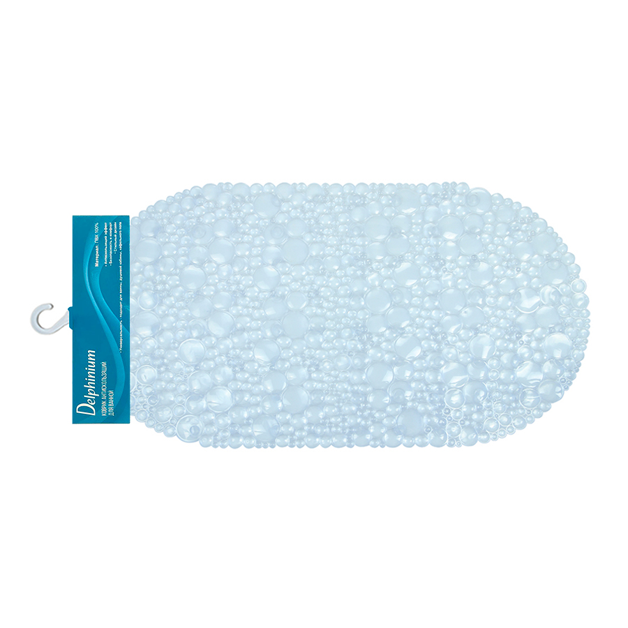 Ковер антискользящий Delphinium коллекция "Линза" 65х34см, белый