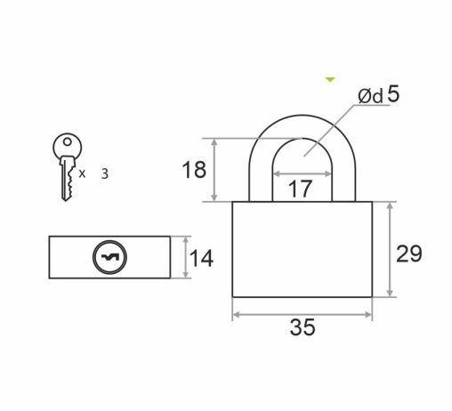 Замок навесной Trodos ВС-HG36-32 чугун