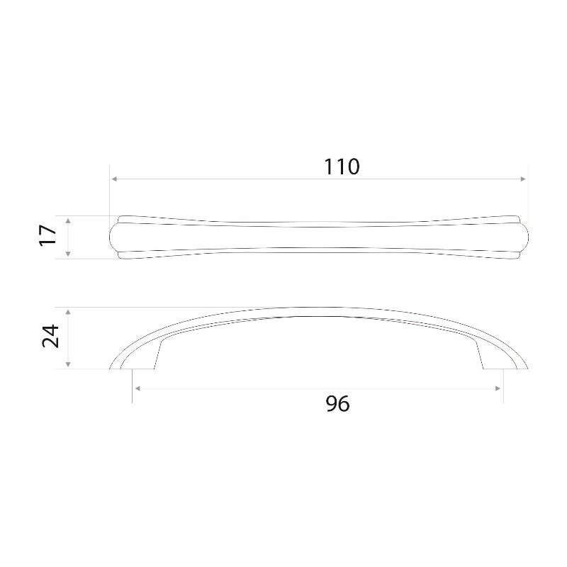 Ручка-скоба мебельная Trodos "ZY-697" 96мм сплав ЦАМ 47гр, хром/никель