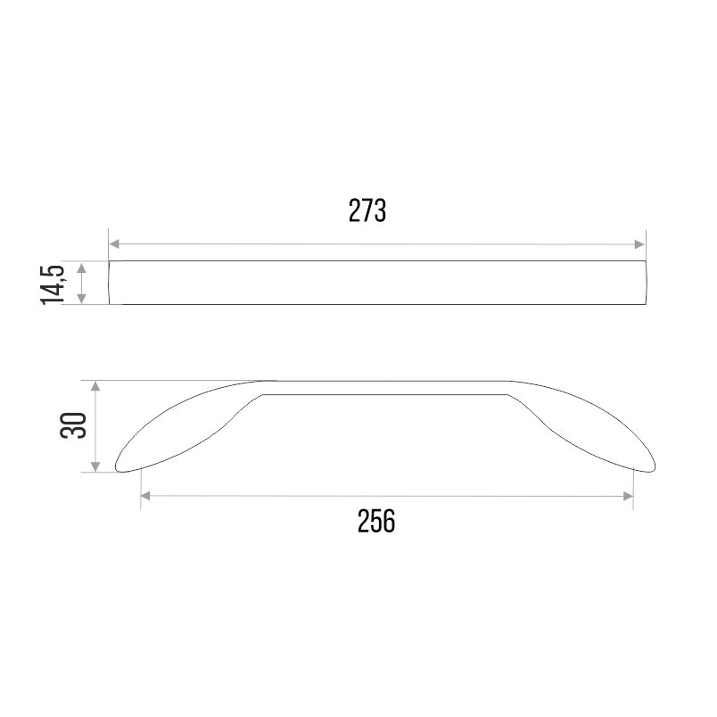 Ручка-скоба мебельная Trodos "9455" 256мм сплав ЦАМ 167гр, сатиновое золото матовый