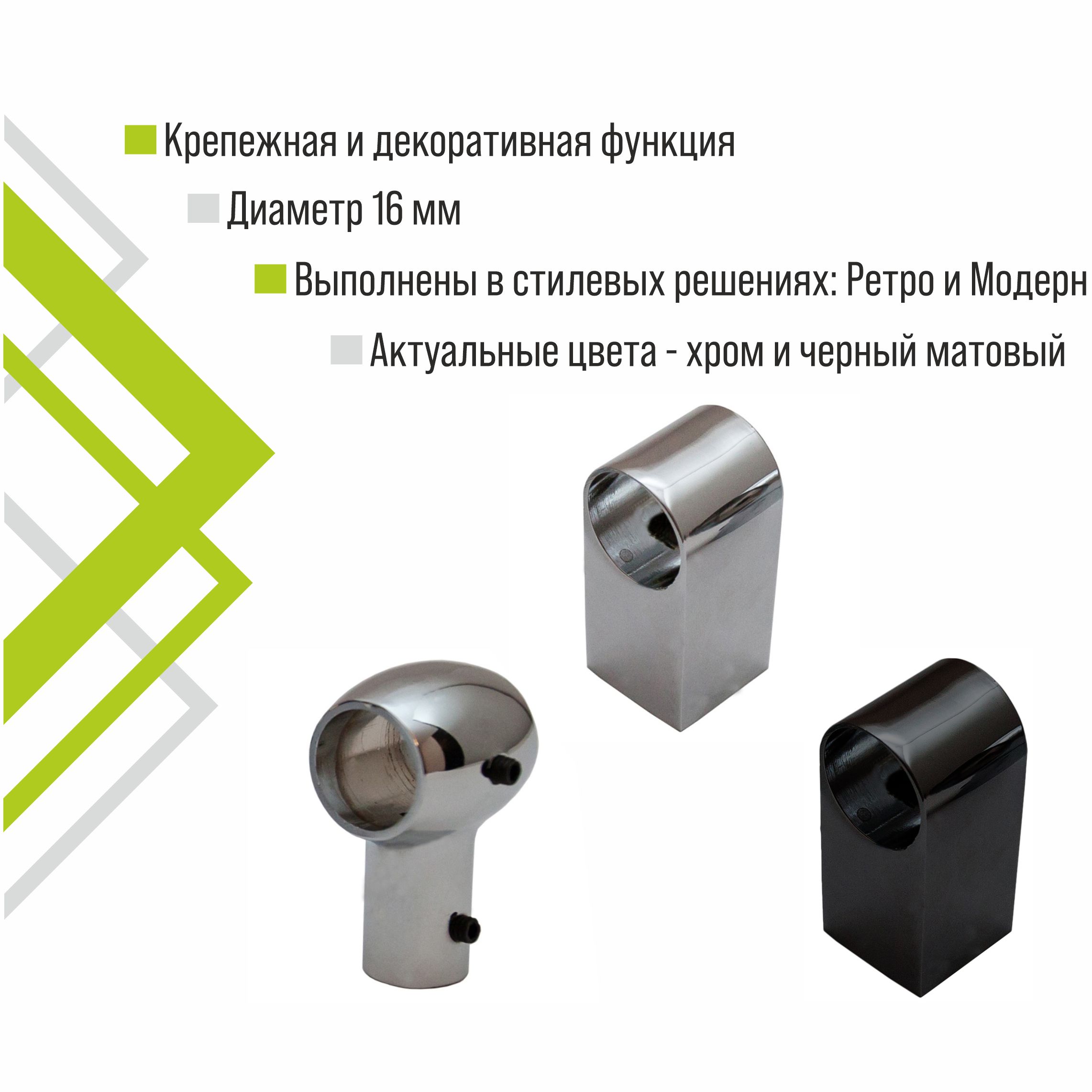 Крепление рейлинга Trodos "Ретро" D16, хром