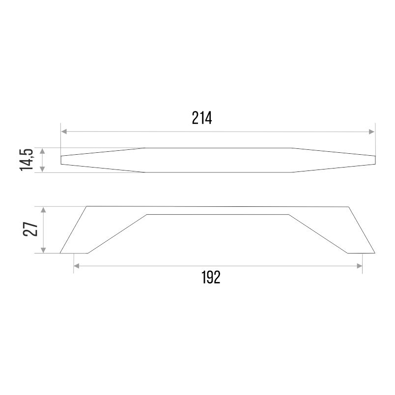 Ручка-скоба мебельная Trodos "9456" 192мм сплав ЦАМ 139гр, хром, хедер