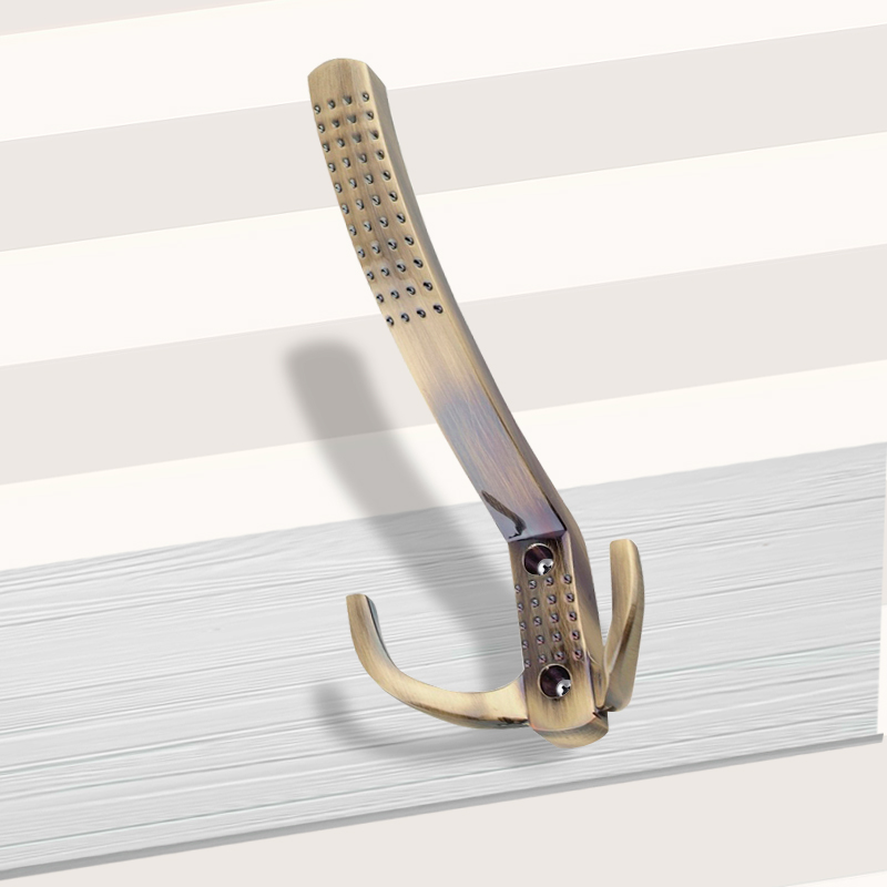 Крючок мебельный Trodos "ZY-201A" 3-рожковый, сплав ЦАМ, бронза