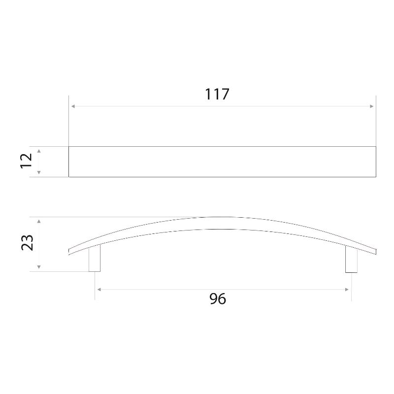 Ручка-скоба мебельная Trodos "ZY-9А" 96мм сплав ЦАМ 36гр, никель