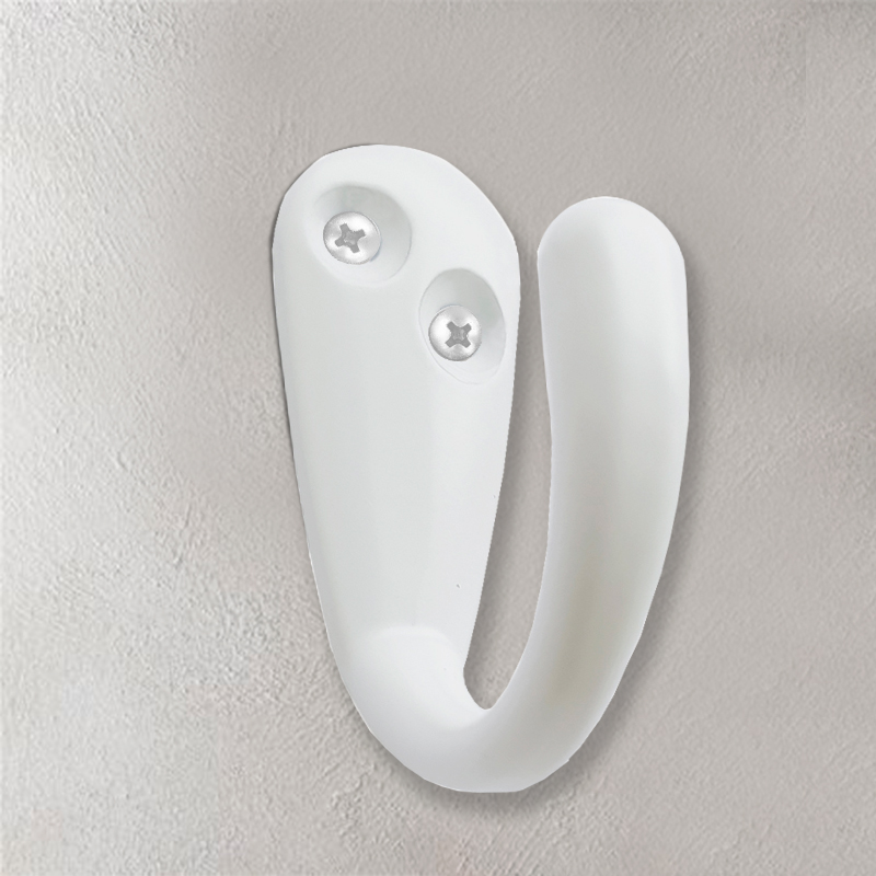 Крючок мебельный Trodos "DMZ-31304" 1-рожковый, сплав ЦАМ, белый матовый