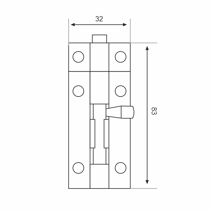 Шпингалет Trodos ZY-710/L80 CP хром