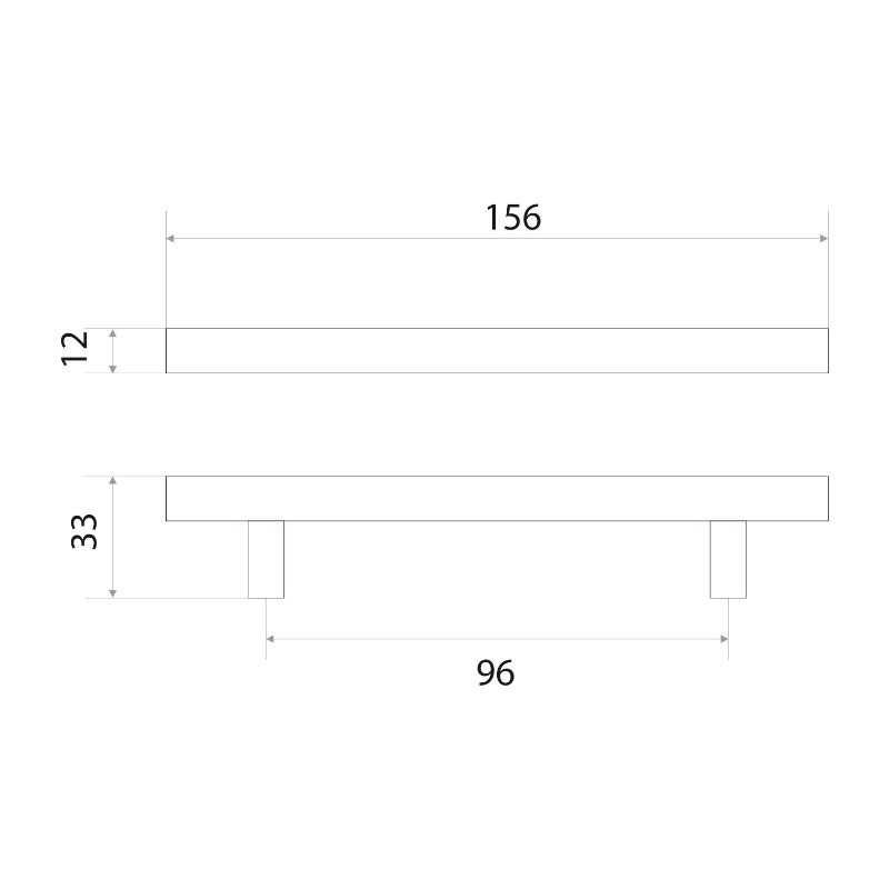Ручка-рейлинг мебельная Trodos "8926" D12х96-156мм сталь, черный 