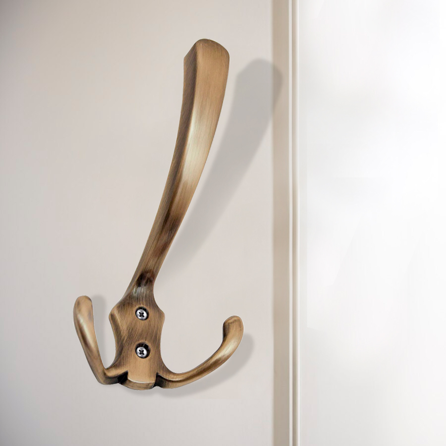 Крючок мебельный Trodos "ZY-204А" 3-рожковый, сплав ЦАМ, бронза