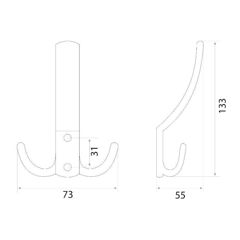 Крючок мебельный Trodos "ZY-212А" 3-рожковый, сплав ЦАМ, золото