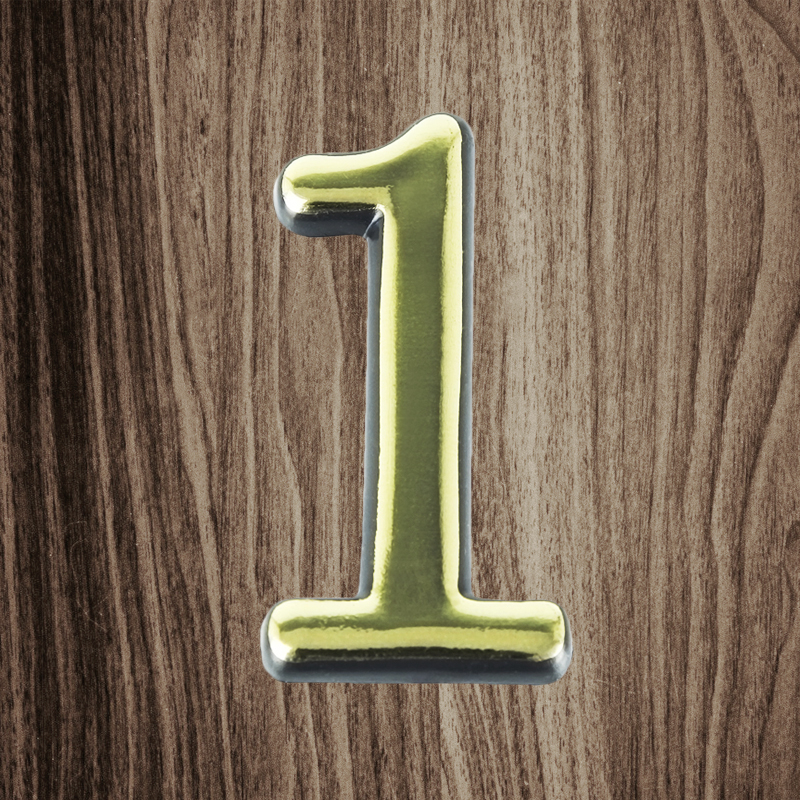 Цифра дверная Trodos "1" золото