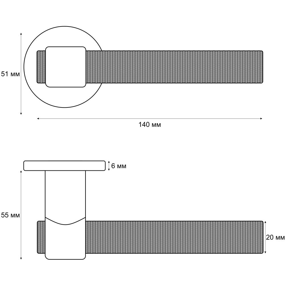 Ручка раздельная Trodos "Z091" серия 06 slim, сатиновое золото матовый