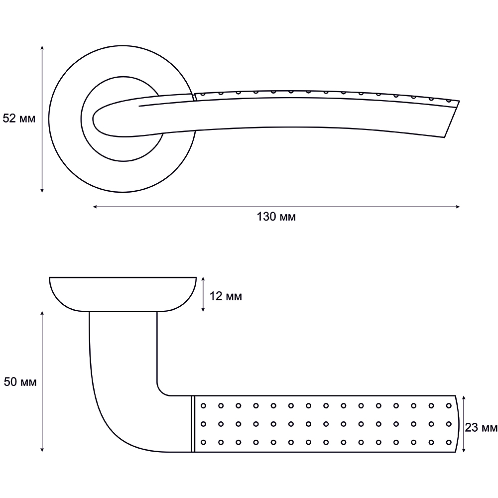 Ручка раздельная Trodos 56-08 CP хром