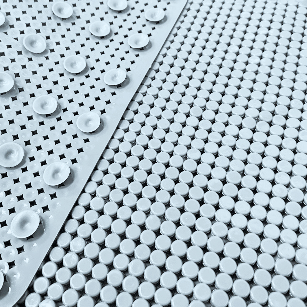 Ковер антискользящий Delphinium коллекция "7135" 71х35 см, голубой