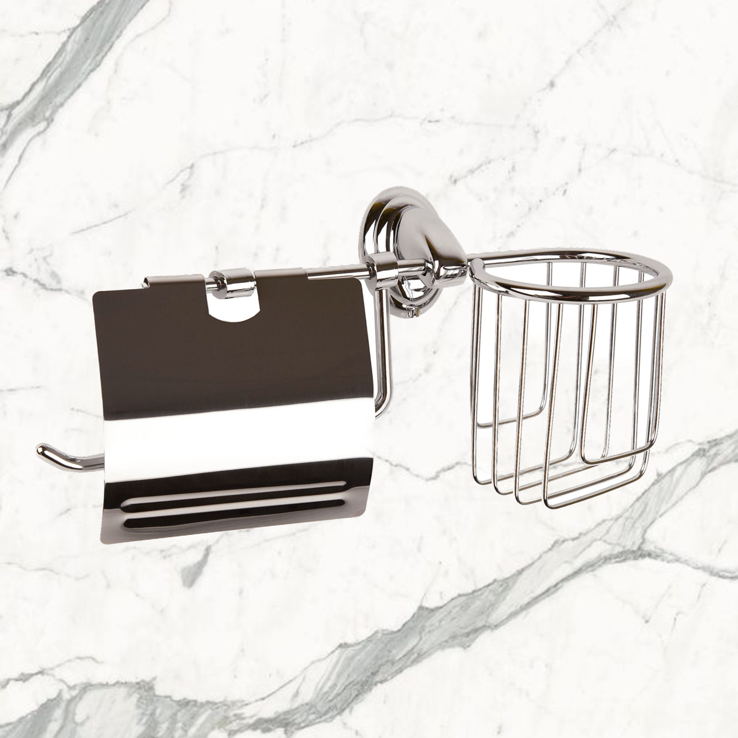  Держатель для туалетной бумаги Delphinium с подставкой для дезодоранта "3186-2", хром