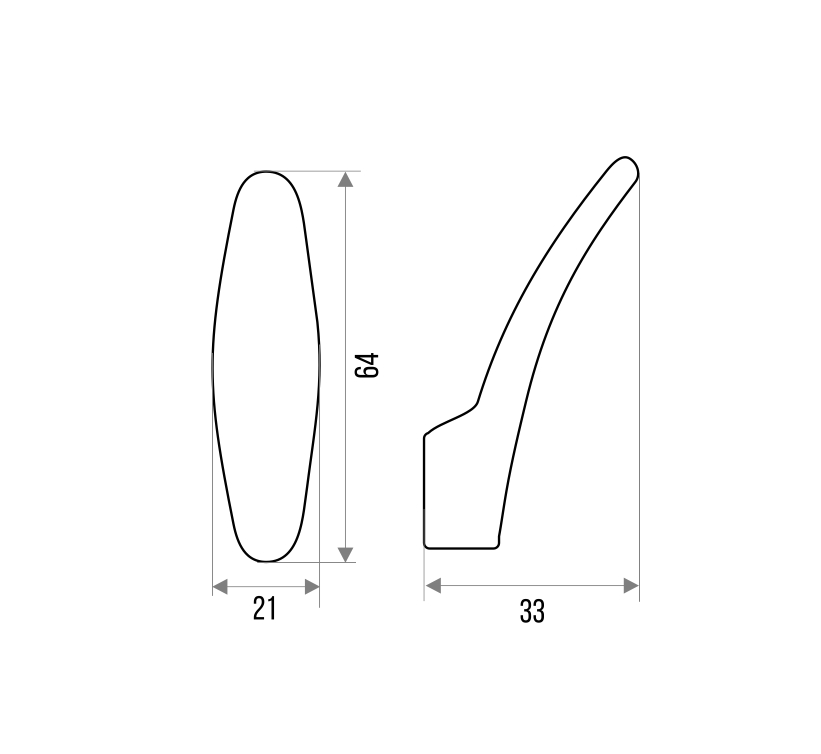 Крючок мебельный Trodos "1640" 1-рожковый, сплав ЦАМ, хром, хедер