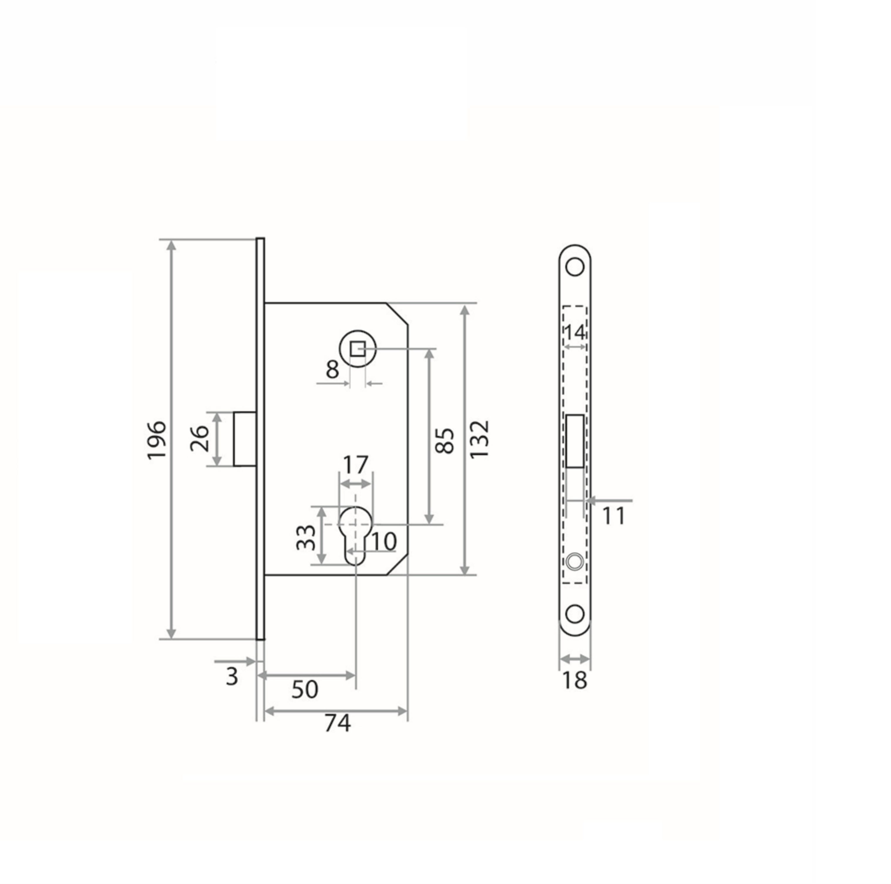 Корпус замка Trodos CX410B-85ET/M GP магнит, золото