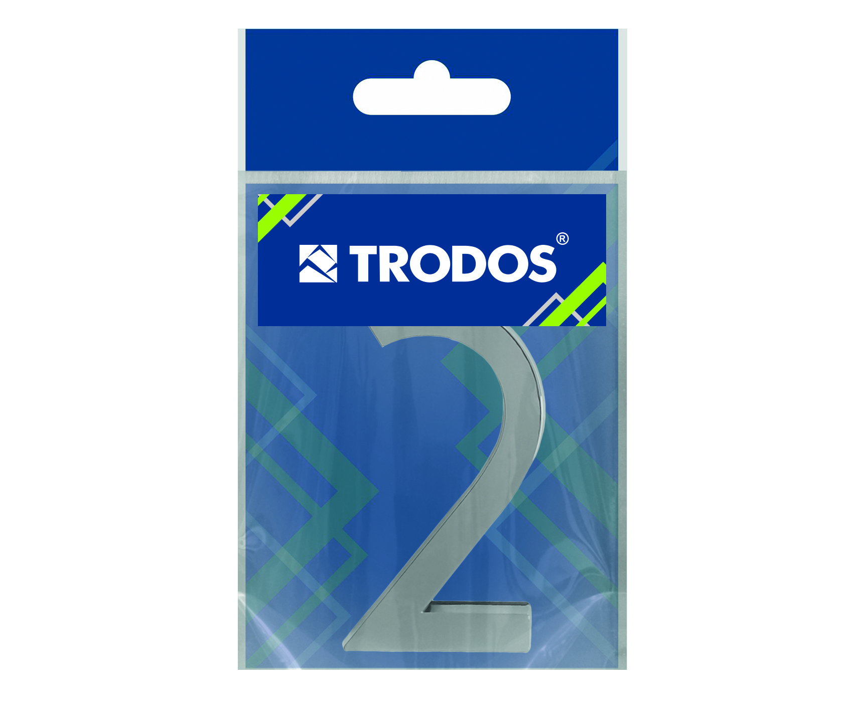 Цифра дверная Trodos "2" модерн, хром