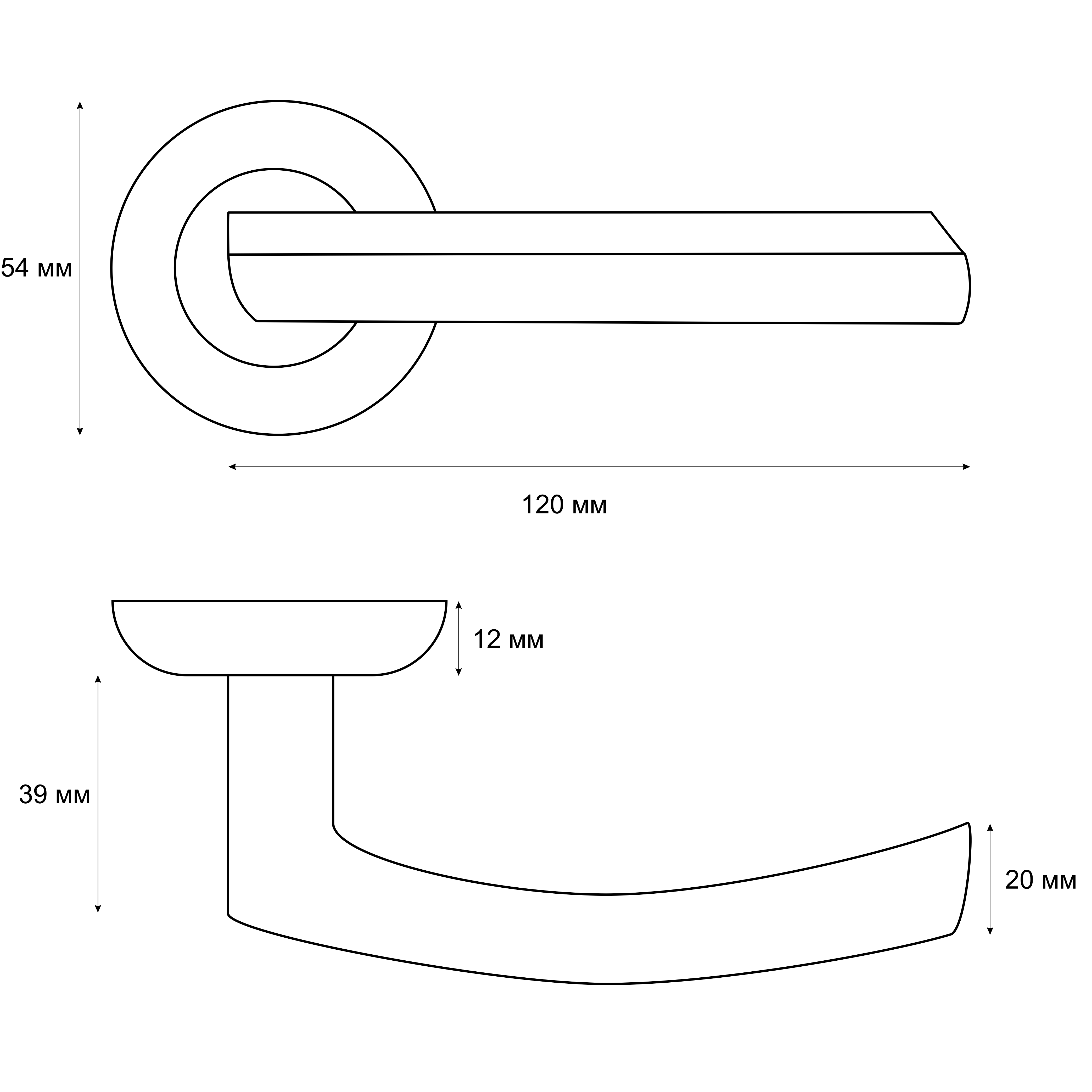 Ручка раздельная Trodos "55" серия 08, графит