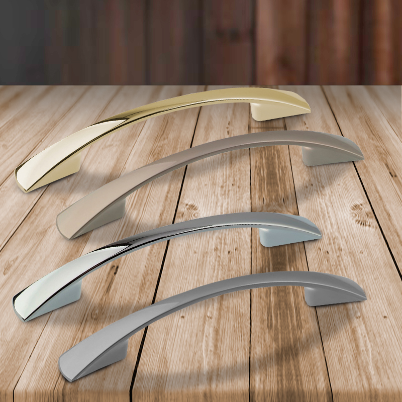 Ручка-скоба мебельная Trodos "ZY-7A Бабочка" 96мм сплав ЦАМ 36гр, хром матовый