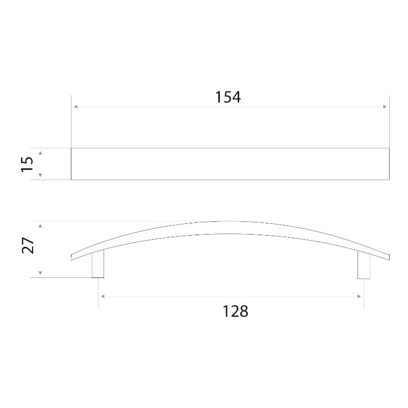 Ручка-скоба мебельная Trodos "ZY-9А" 128мм сплав ЦАМ 63гр, хром, хедер
