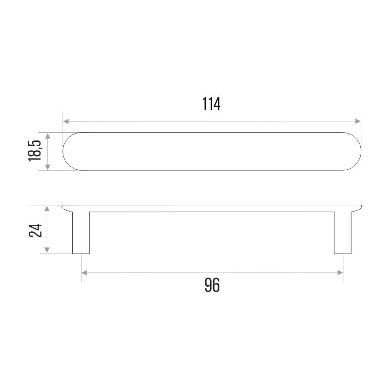 Ручка-скоба мебельная Trodos "DMZ-22650" 96мм сплав ЦАМ 54гр, черный 