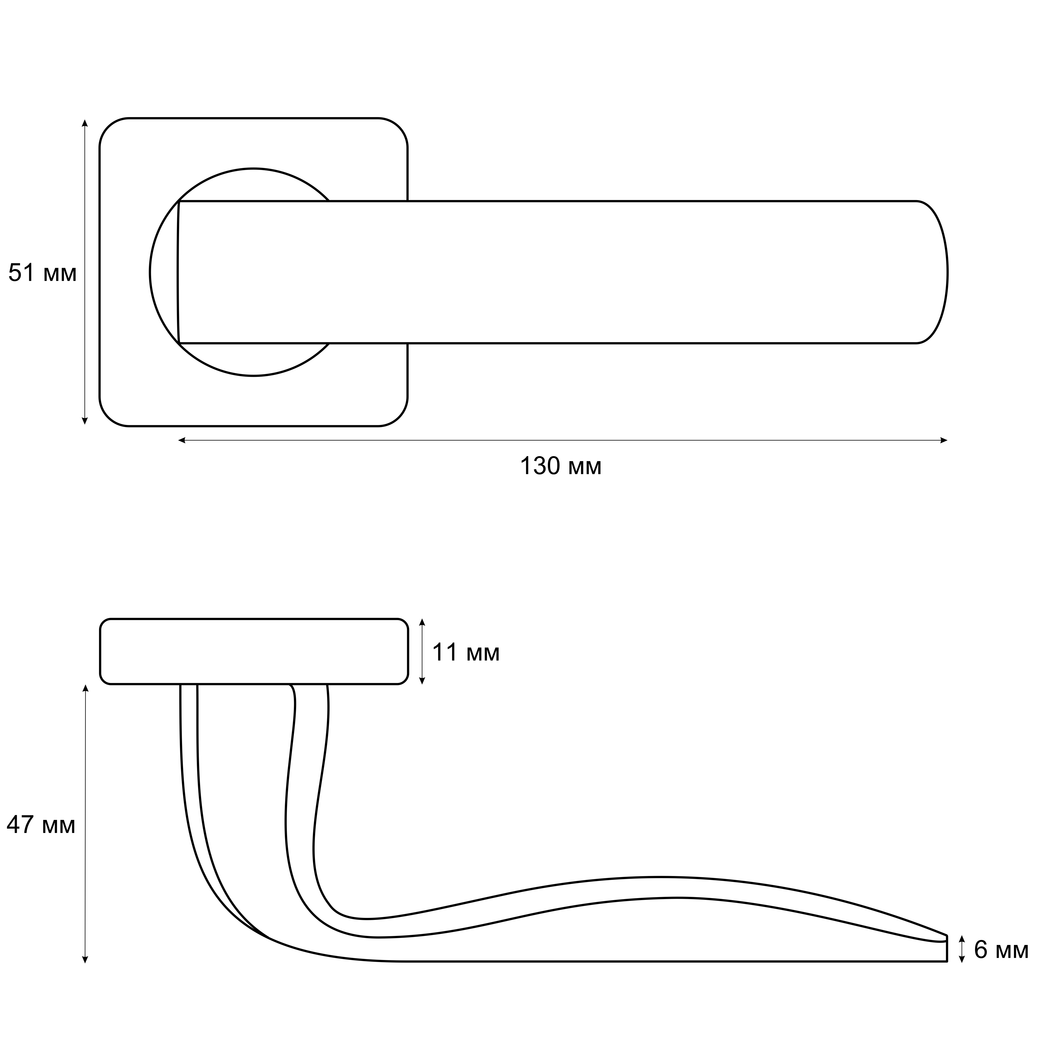 Ручка раздельная Trodos 225-02 GF графит