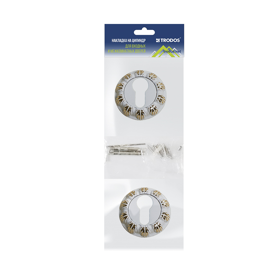 Накладка на цилиндр Trodos "ET" серия 10, белый/золото