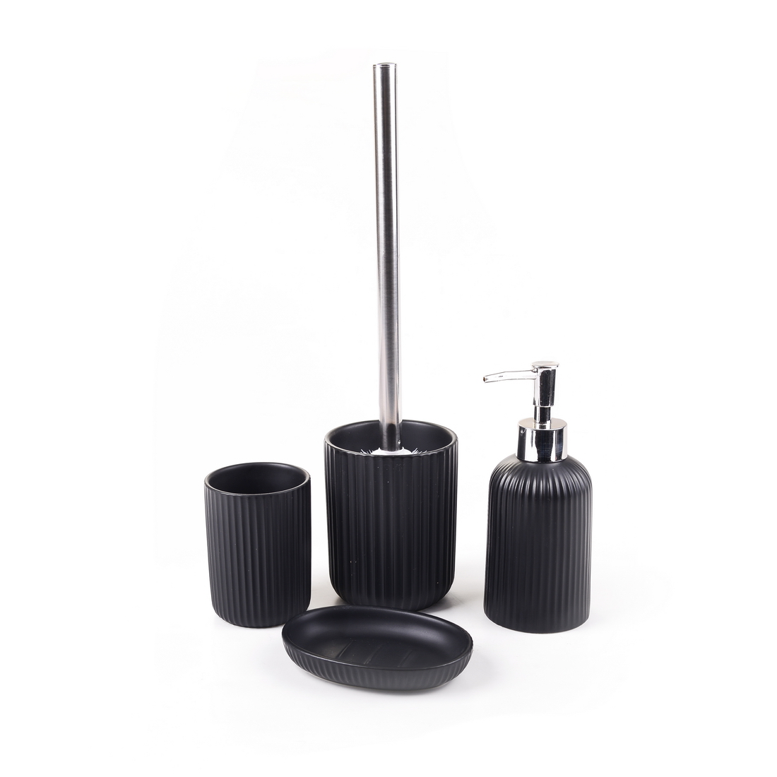 Мыльница Delphinium "Плиссе", керамика, чёрный