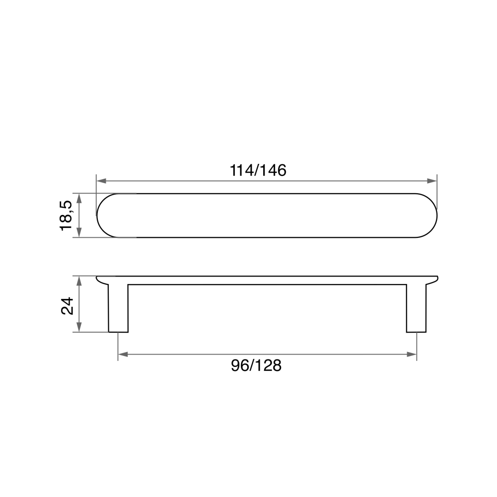Ручка-скоба мебельная Trodos "DMZ-22650" 128мм сплав ЦАМ 65гр, черный, хедер