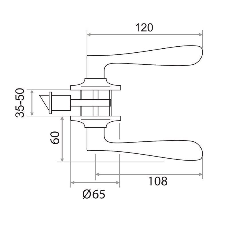 Ручка-защелка Trodos ЗВ2-01 бронза