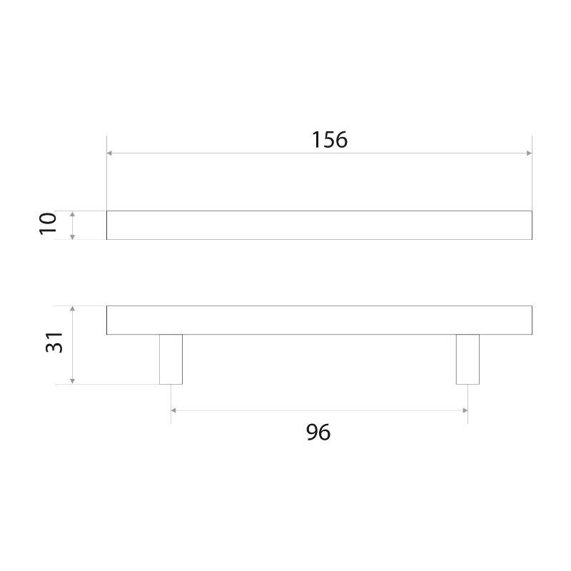 Ручка-рейлинг мебельная Trodos "8925" D10х96-156мм сталь, хром матовый, хедер