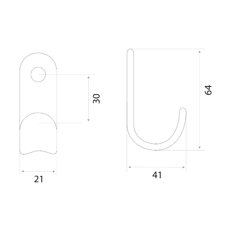 Крючок мебельный Trodos "ZY-3006S" 1-рожковый, сталь, никель