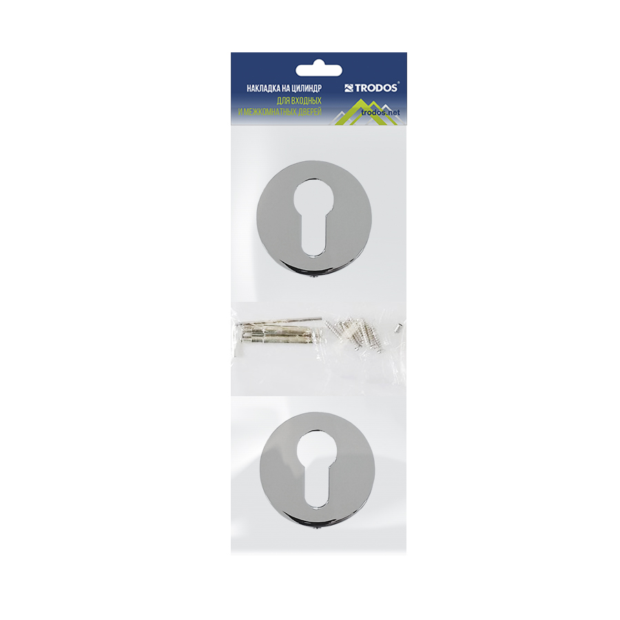 Накладка на цилиндр Trodos "ET" серия 06 slim, хром