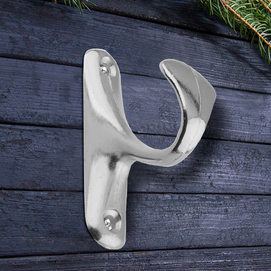 Крючок мебельный Trodos "ZY-214" 1-рожковый, сплав ЦАМ, хром, хедер