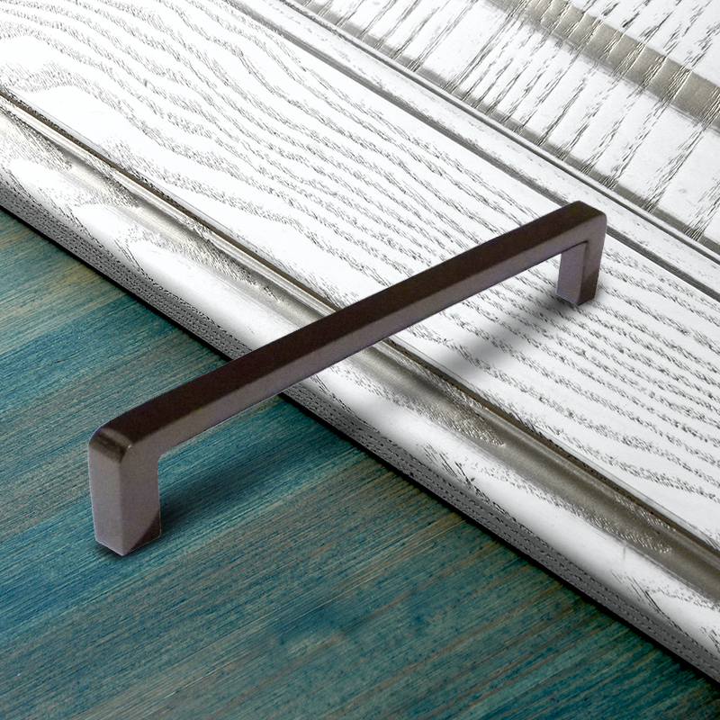 Ручка-скоба мебельная Trodos "DMZ-21203" 160мм сплав ЦАМ 90гр, черный никель