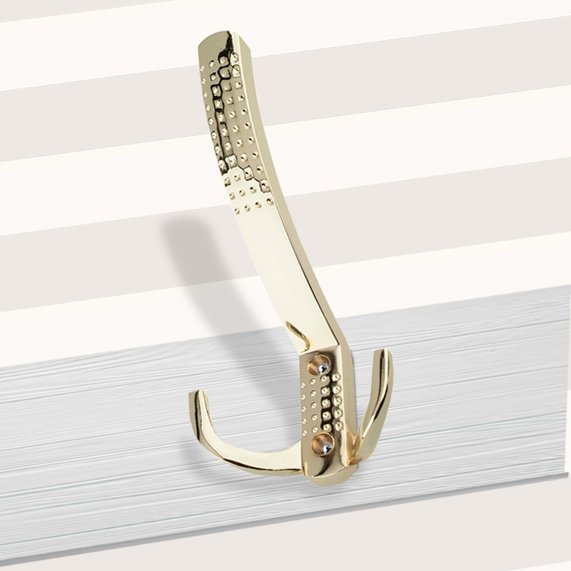 Крючок мебельный Trodos "ZY-201A" 3-рожковый, сплав ЦАМ, золото