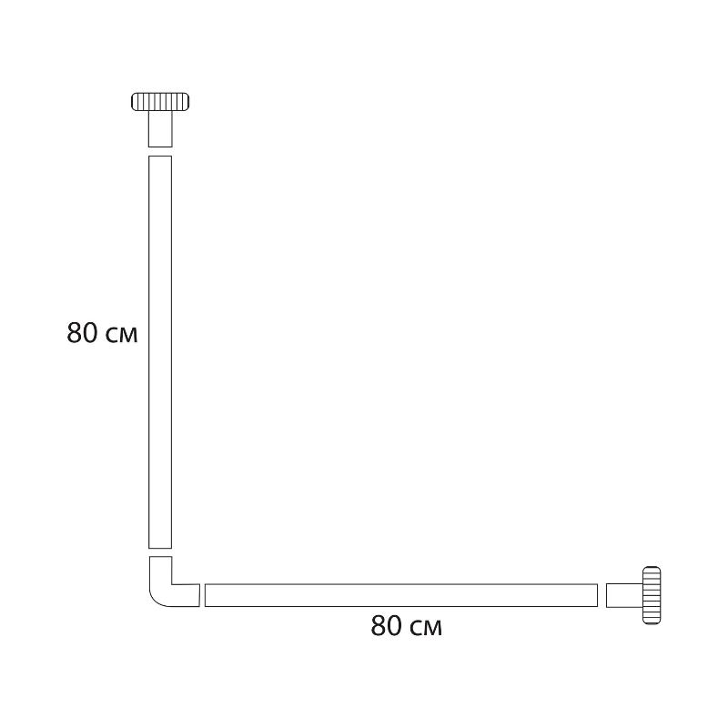 Карниз для ванной Delphinium угловой Г-образный 80см, хром, блистер